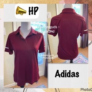 New Adidas Team Iconic Climalite Perforated Ventilated Polo Short Sleeve Top MD